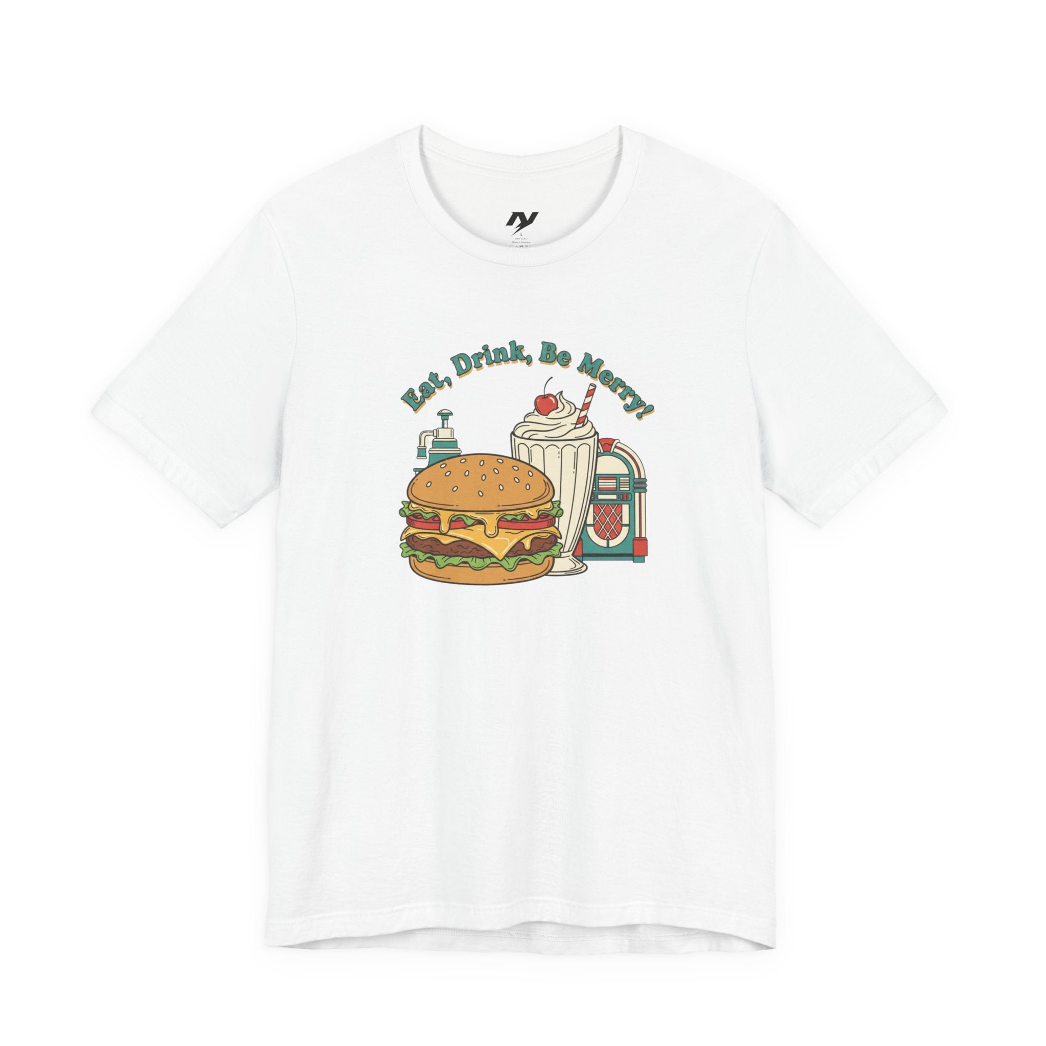 Retro Diner Burger & Jukebox Tee | Vintage Americana, Neon Sign Shirt