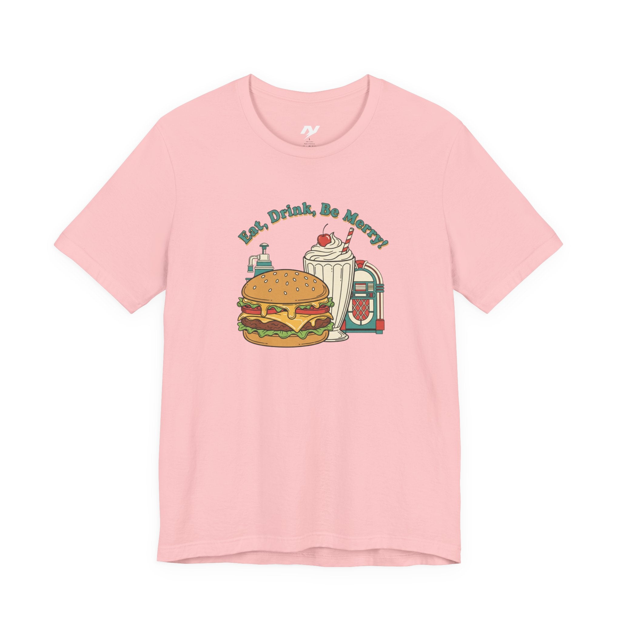 Retro Diner Burger & Jukebox Tee | Vintage Americana, Neon Sign Shirt